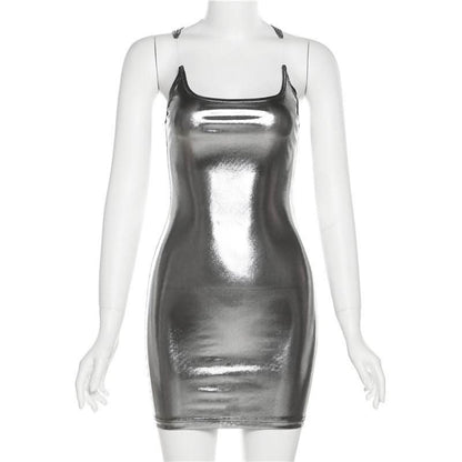 U neck solid cami mini dress