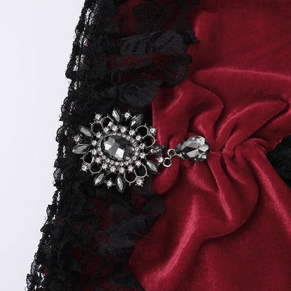 Off shoulder lace hem slit velvet metal applique ruched maxi dress