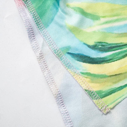 Print stitch backless hollow out tank cut out maxi dress