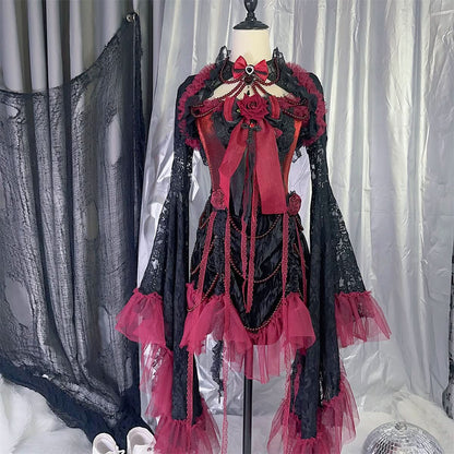 Bowknot ruffle mesh beaded shrug 2 piece cami mini dress