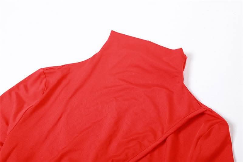 Hollow out solid long sleeve high neck zip-up cut out maxi dress-final-sale