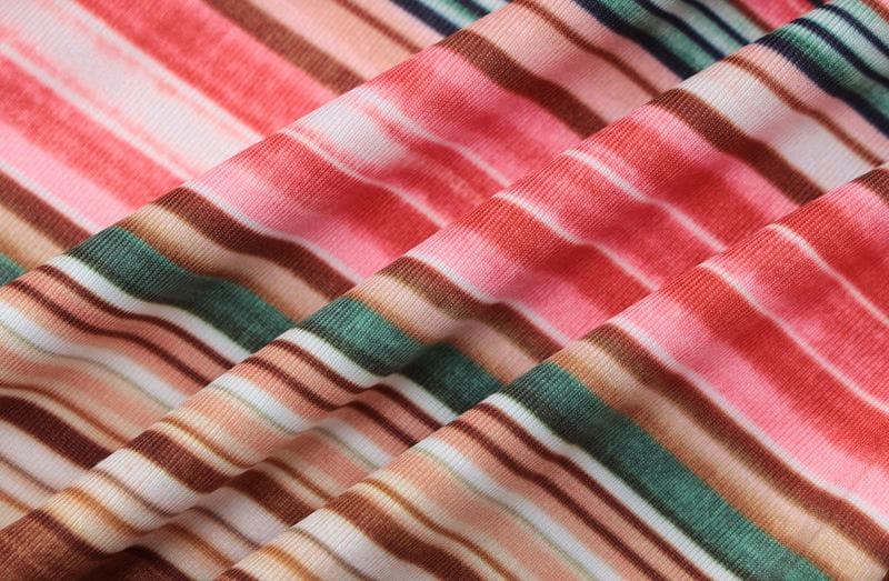 One shoulder contrast striped hollow out slit cut out maxi dress