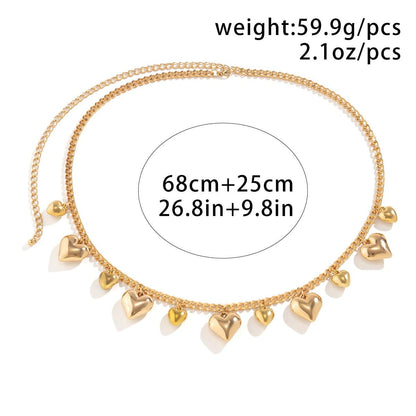 Solid heart pendant waist chain