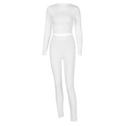 Long sleeve crewneck solid pant set