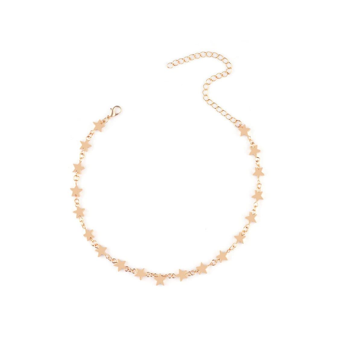 Star decor solid choker necklace
