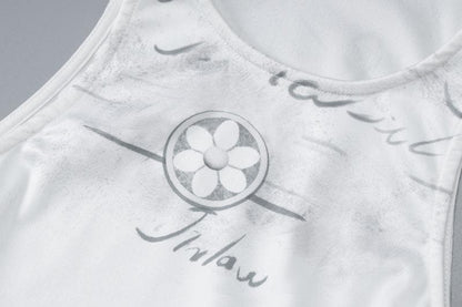 Sleeveless crewneck print maxi dress