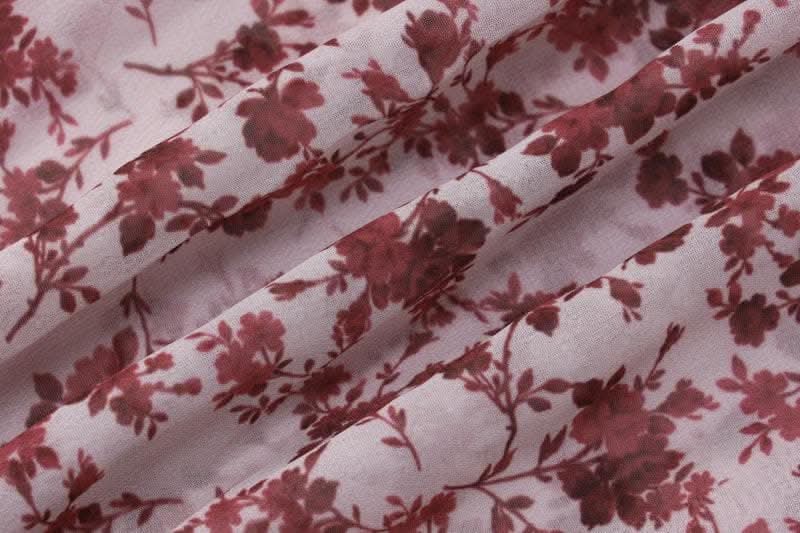 Chiffon flower print contrast backless v neck sleeveless maxi dress-final-sale