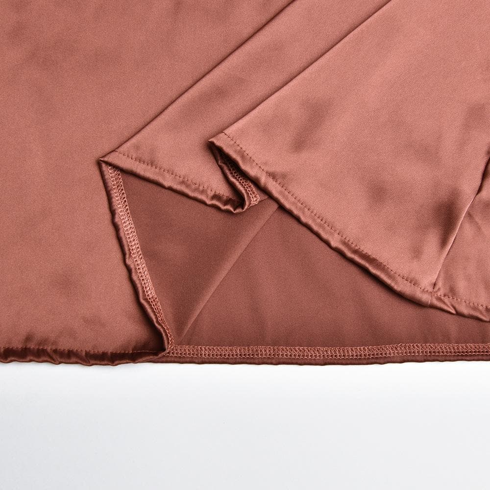 Satin solid lace up cross back v neck low cut maxi dress