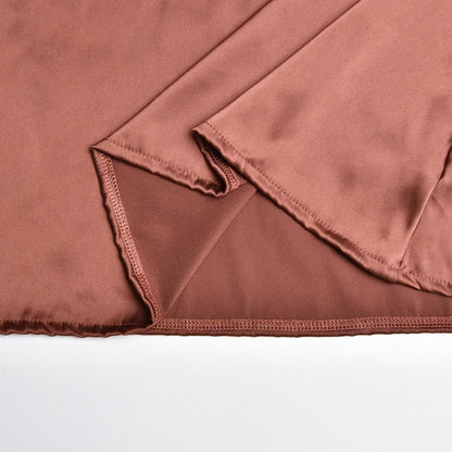 Satin solid lace up cross back v neck low cut maxi dress