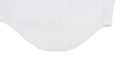 Textured u neck solid long sleeve corset crop top