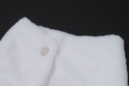 Fluffy A line button mini skirt