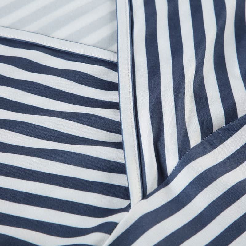 Striped v neck long sleeve top