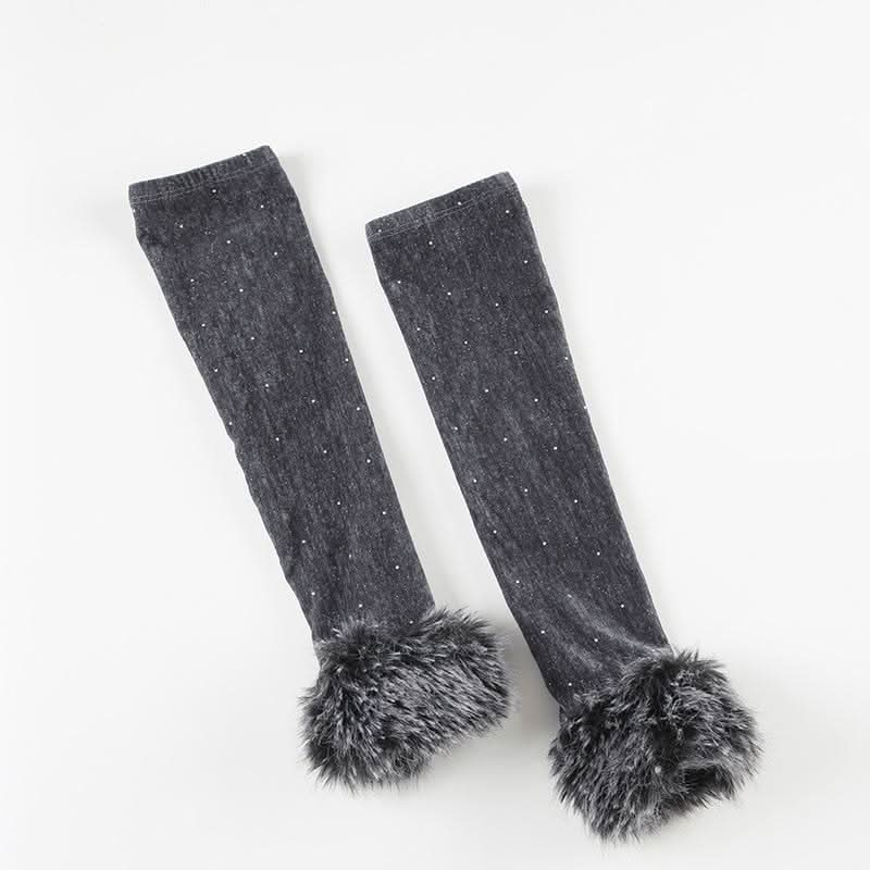 Fluffy gloves beaded tube mini dress