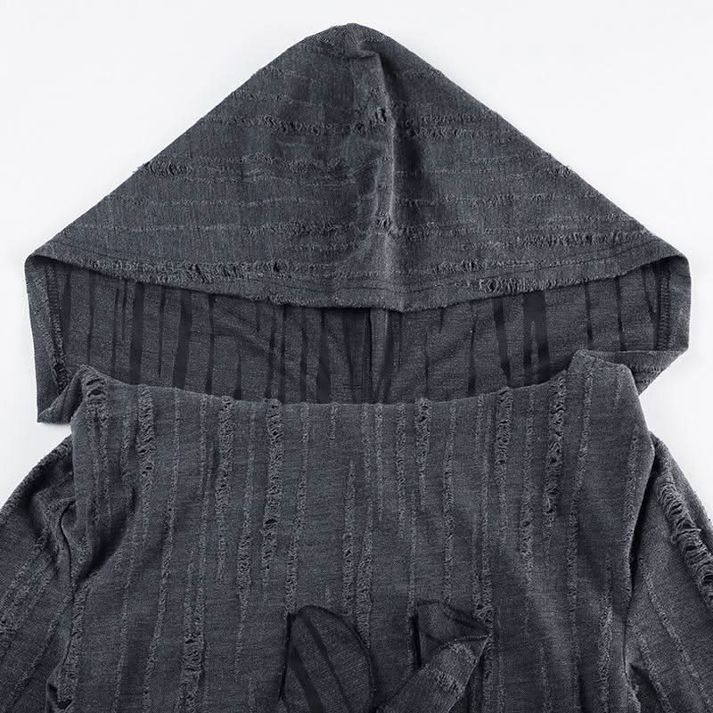 Hoodie long sleeve ruffle top
