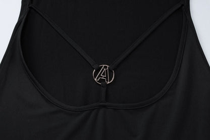 Long sleeve high neck backless solid maxi dress