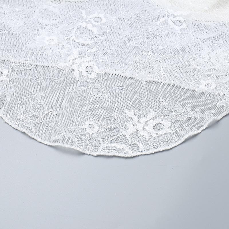 Ruched lace sweetheart neck flower applique cami top