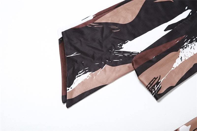 Print ruched backless hollow out tube cut out maxi dress-final-sale