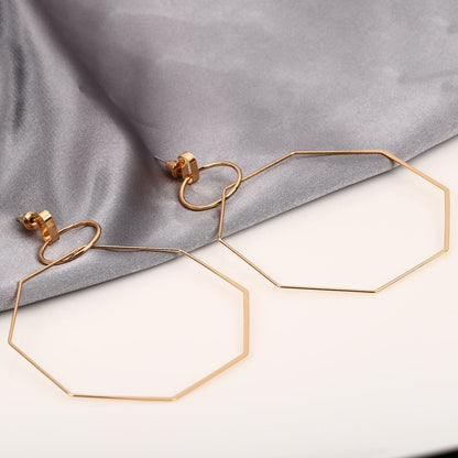 Octagon layered solid stud earrings