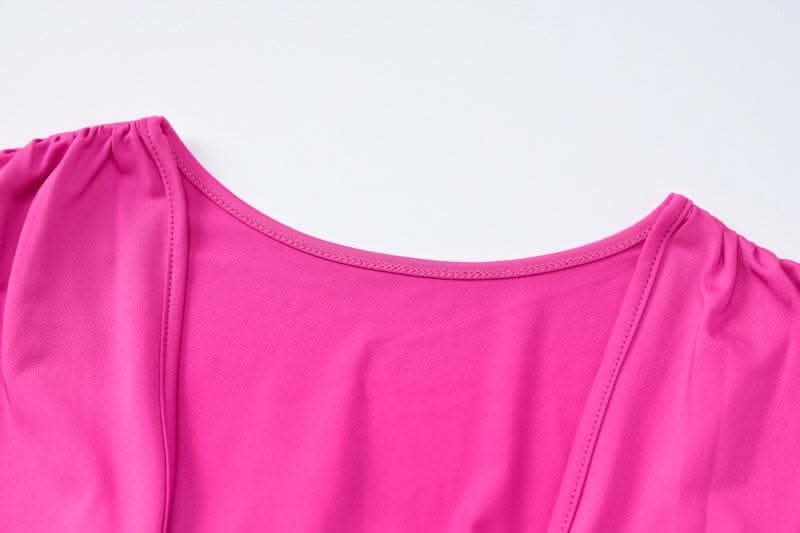 Ruched long sleeve v neck solid 2-way maxi dress-final-sale