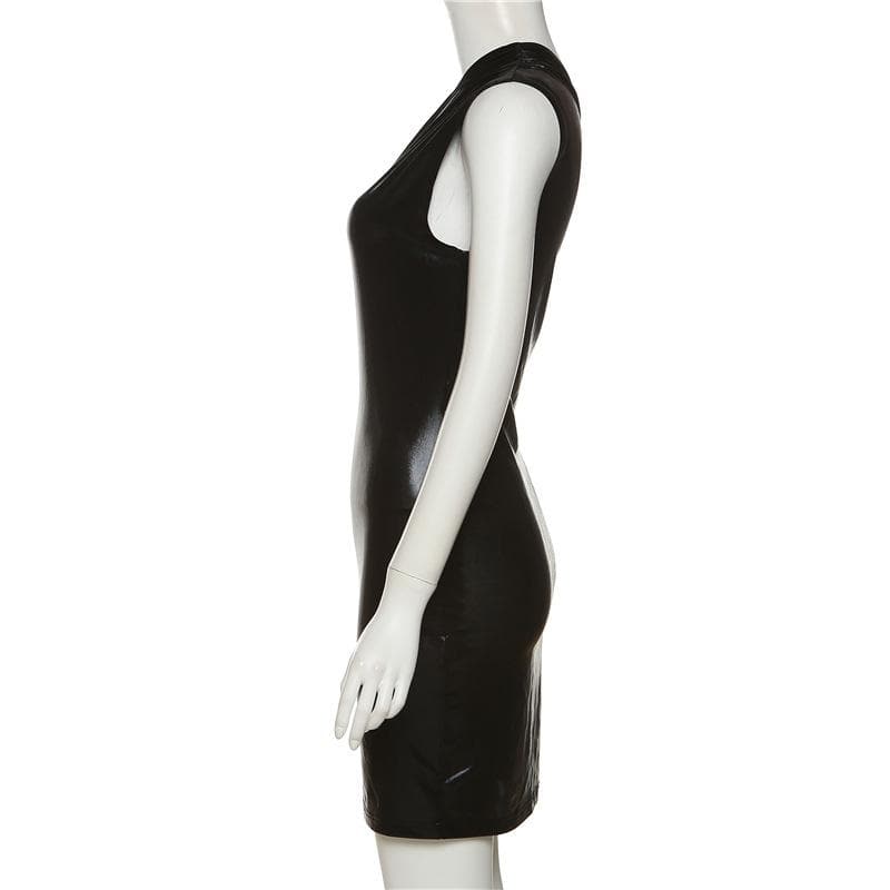 Metallic One-Shoulder Ruched Bodycon Mini Dress