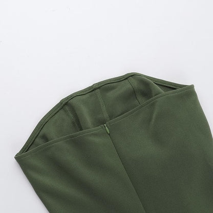 Flower applique ruffle zip-up tube mini dress