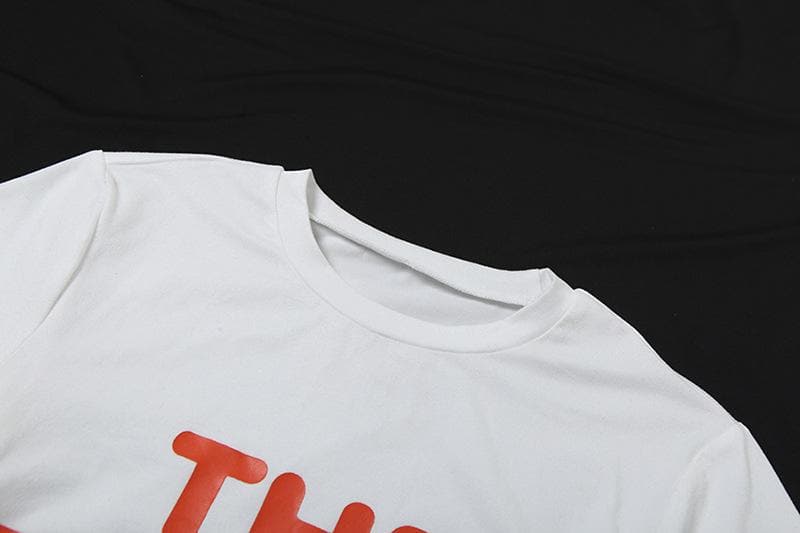Short sleeve crewneck “THE BIMBO” pattern crop top