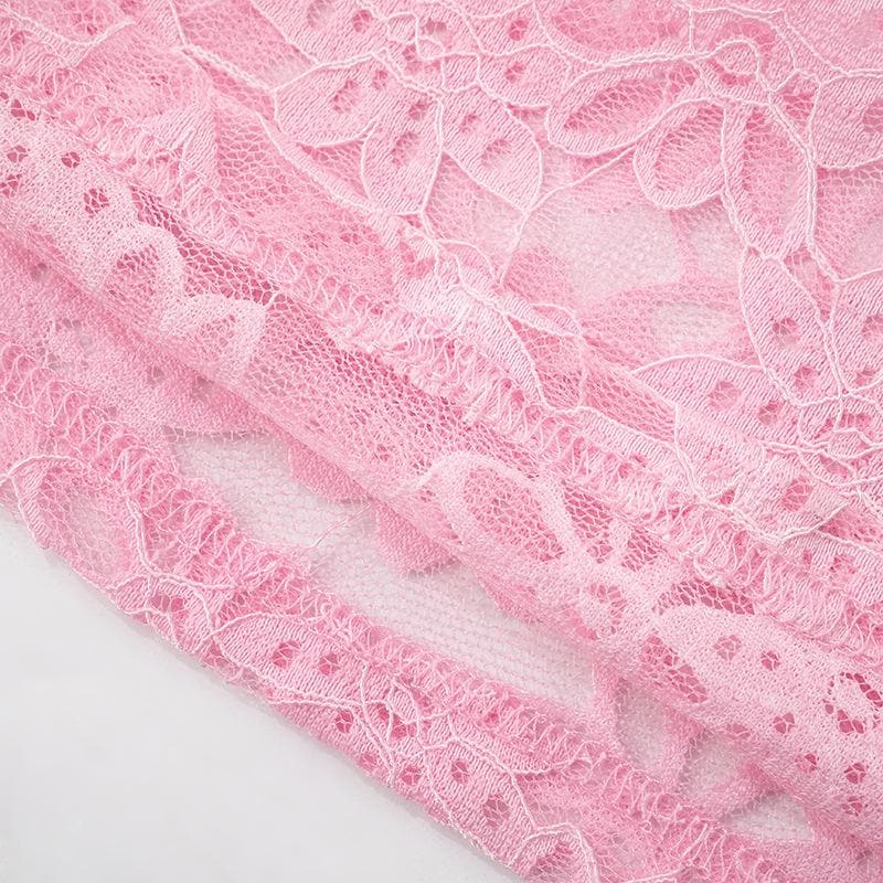 Sheer lace see through cami maxi skirt set