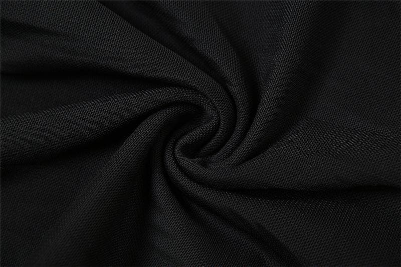 Strapless Mesh Panel Ruched Asymmetrical Hem Bodycon Mini Dress