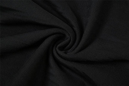 Strapless Mesh Panel Ruched Asymmetrical Hem Bodycon Mini Dress
