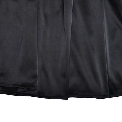 Ruched corset zip-up satin cami maxi dress