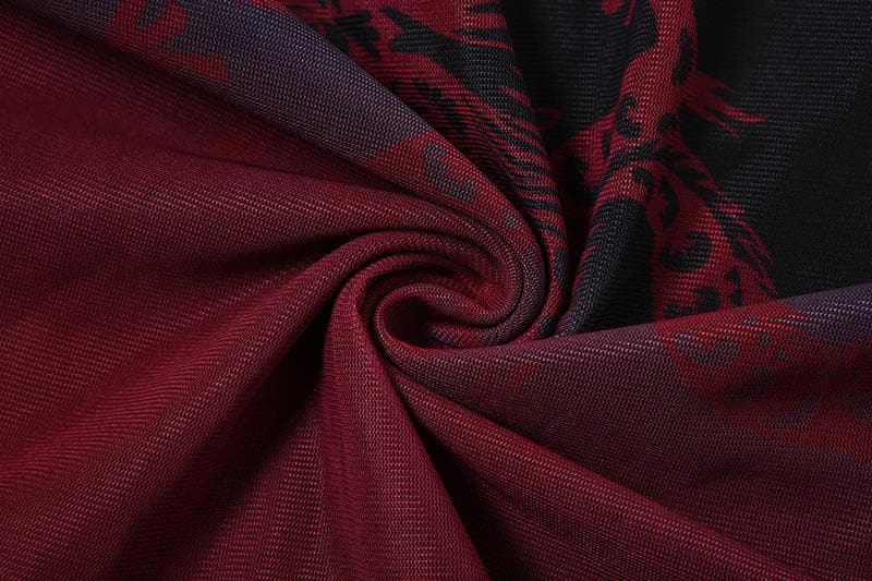 Halter irregular dragon print mini dress