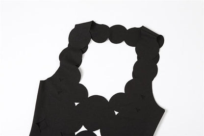 Hollow out backless sleeveless low cut solid cut out maxi dress