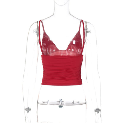 Ruched backless solid crop top