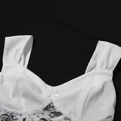 V neck ruched lace bowknot letter pattern backless top