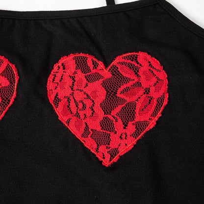 U neck sweetheart pattern cami top