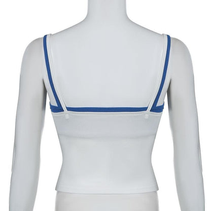 Flower applique ruched 2 piece cami top