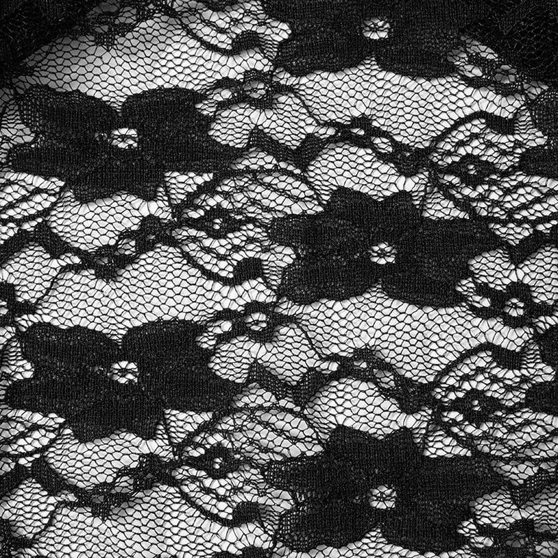 Lace see through solid stitch medium rise pant