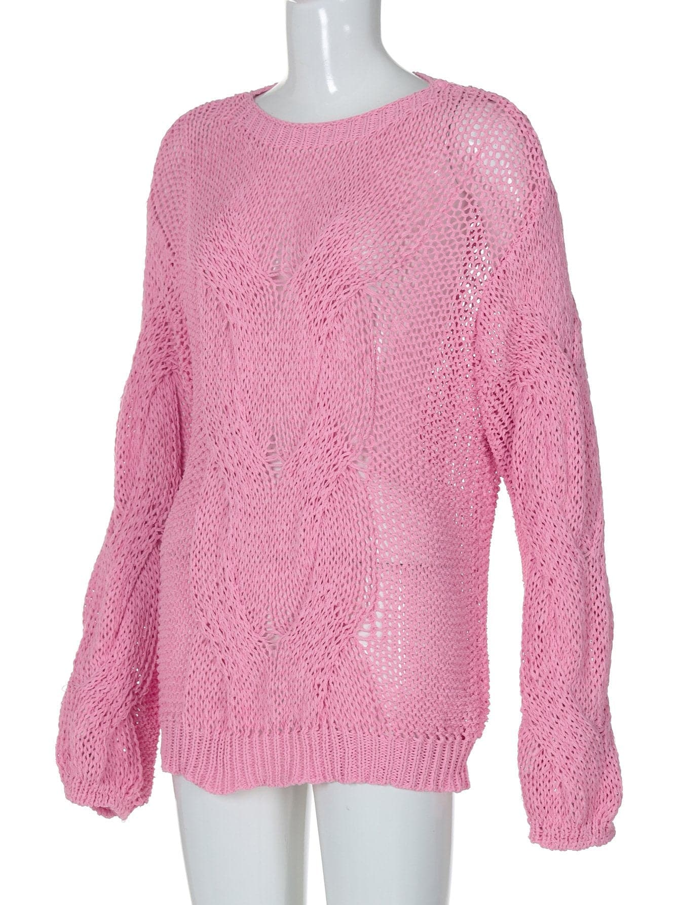 Long sleeve crewneck knitted solid top