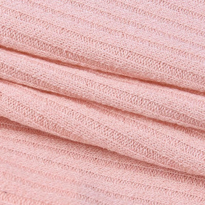 Long sleeve knitted hollow out ribbed cross front crop cut out top