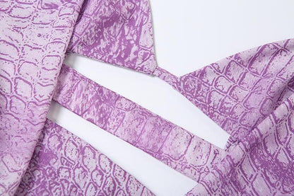 Halter hollow out print cami cut out maxi dress