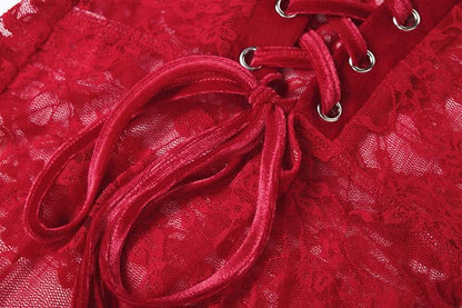 Sweetheart neck hollow out lace cut out maxi dress