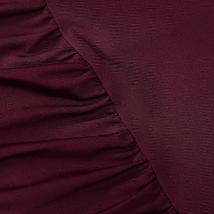 Long flared sleeve ruched solid maxi dress