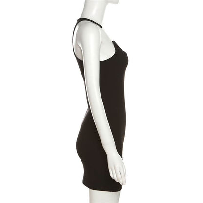 U neck solid cami mini dress