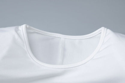 Long sleeve crewneck padded hollow out slit cut out maxi dress