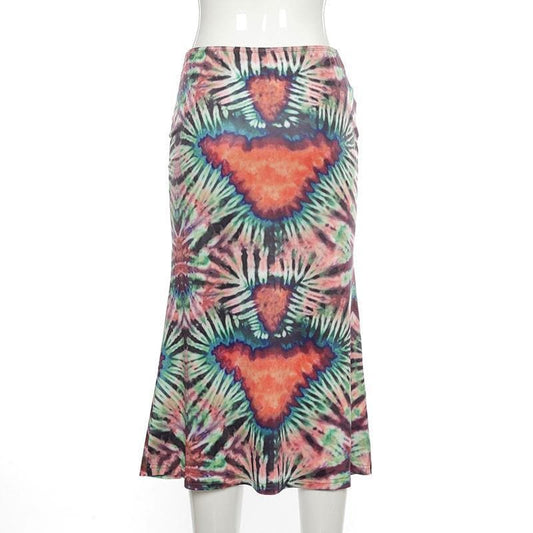 Tie Dye midi skirt