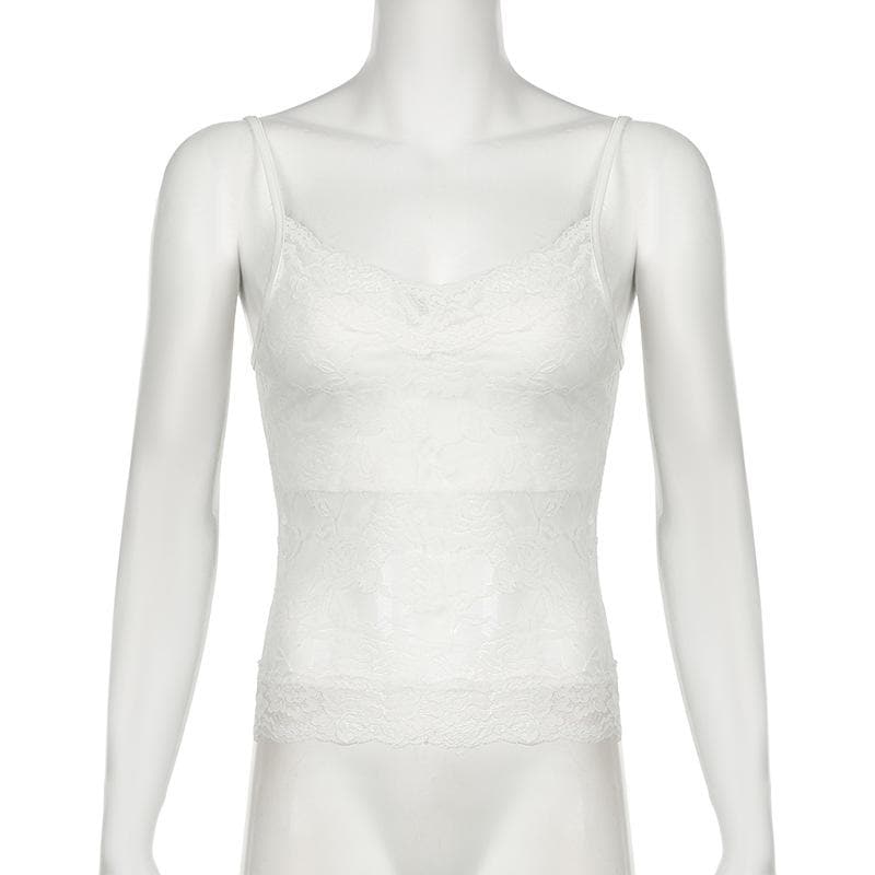 V neck lace backless cami top