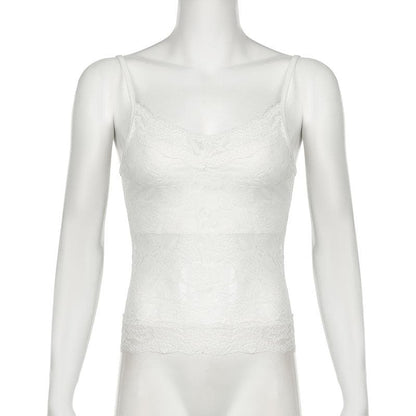 V neck lace backless cami top