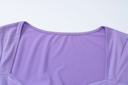 Long sleeve sweetheart neck ruched maxi dress