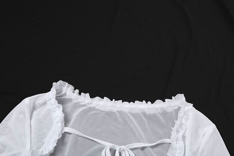 Ruffle “9” pattern backless tube top