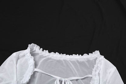 Ruffle “9” pattern backless tube top